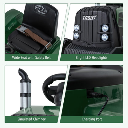 24V Ride On Tractor with Detachable Trailer for Kids