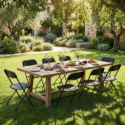 4 Pack Folding Chairs with Heavy Duty Metal Frame for Home