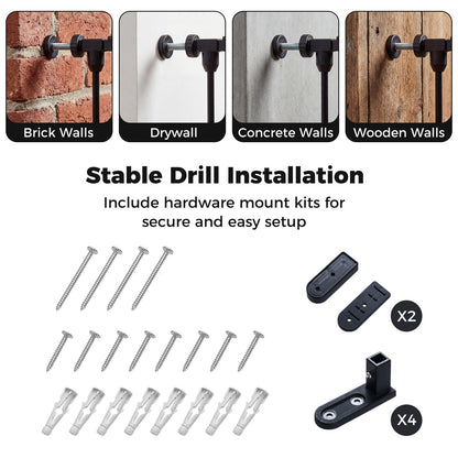 3 Panel Foldable Pet Gate, Pressure Baby Gate with One-hand Opening