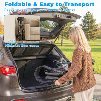 Folding Rolling Walker with Seat and Mesh Backrest for Seniors