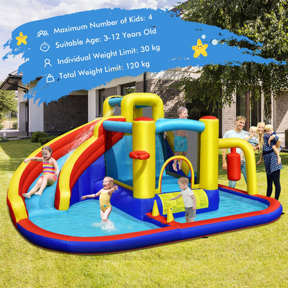 Large Water Bounce House with Air Blower Blow up Inflatables Park for Kids