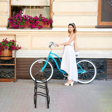 4 Bike Rack, Steel Bicycle Floor Parking Stand