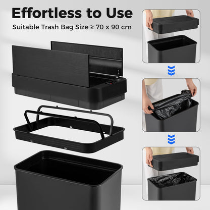 50L Slim Kitchen Trash Can with Wing Lids