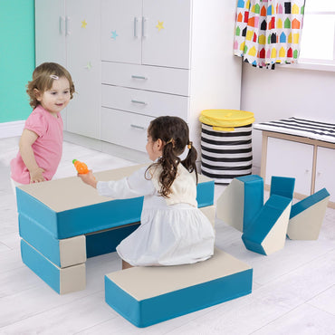 8-Piece Climb and Crawl Foam Set 4 in 1 Convertible Children Soft Play Blocks