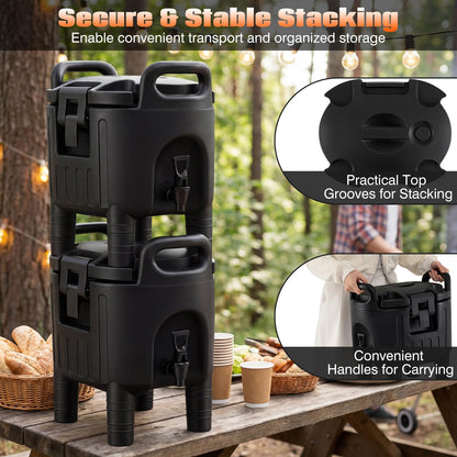 7.6L/10L Insulated Beverage Dispenser, Hot & Cold Drinks Server Container with Handles