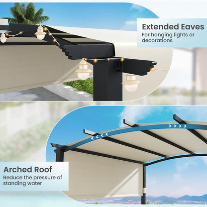 305 x 305 x 218 cm Large Garden Pergola with Sun Shade Canopy
