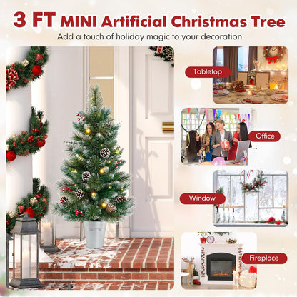 90CM Artificial Xmas Tree with 81 Branch Tips and Eucalyptus Leaves