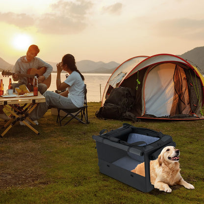 Foldable Pet Carrier Bag with 2 Openings & Expandable Mesh Basket