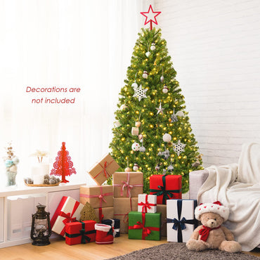 6 FT Pre-Lit Artificial Christmas Tree with 350 Warm White and Multicolored LED Lights