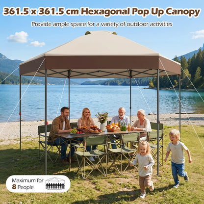 Pop up Garden Gazebo, 3.6 x 3.6m Height Adjustable Canopy Tent