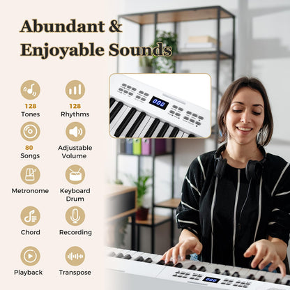 61 Key Folding Digital Piano Keyboard, Portable Full Size Electric Piano