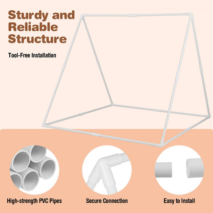 Large Kids Playhouse Tent with Washable Padded Mat and Colorful Flags