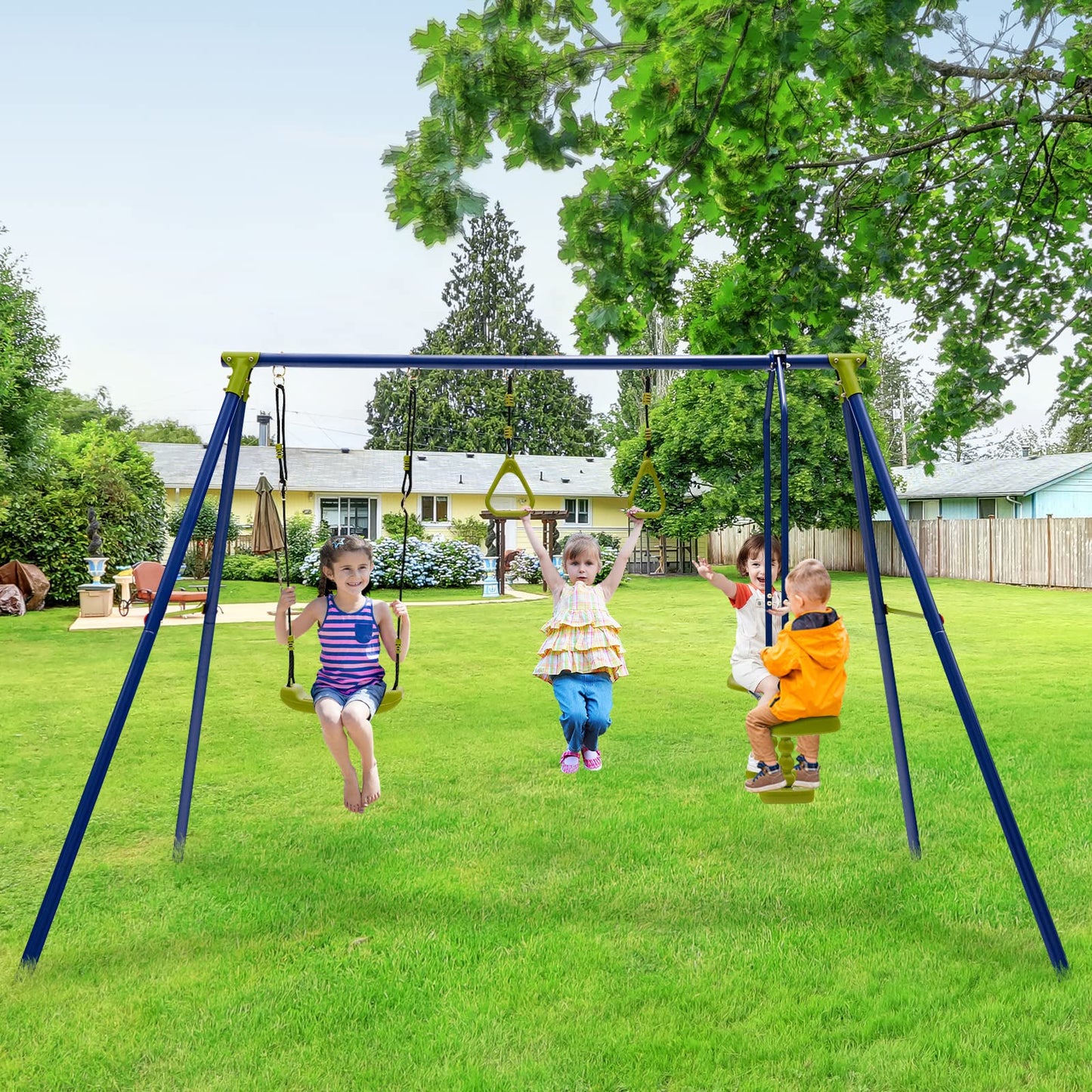 3-in-1 Multifunctional A-Frame Swing Set