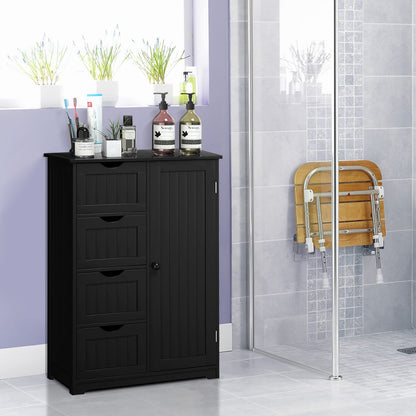 Freestanding Storage Cupboard with Adjustable Shelf and Drawers