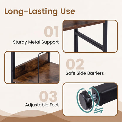 3-Tier Record Player Stand, Industrial Turntable Stand with Charging Station