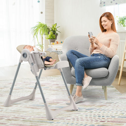 Baby High Chair Foldable Infant Dining Chair with Wheels