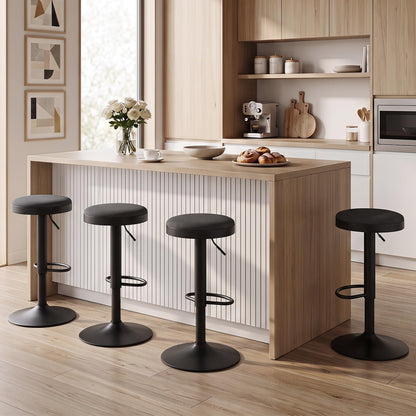 Bar Stools Set of 1 with Fabric Padded Seat & Adjustable Height