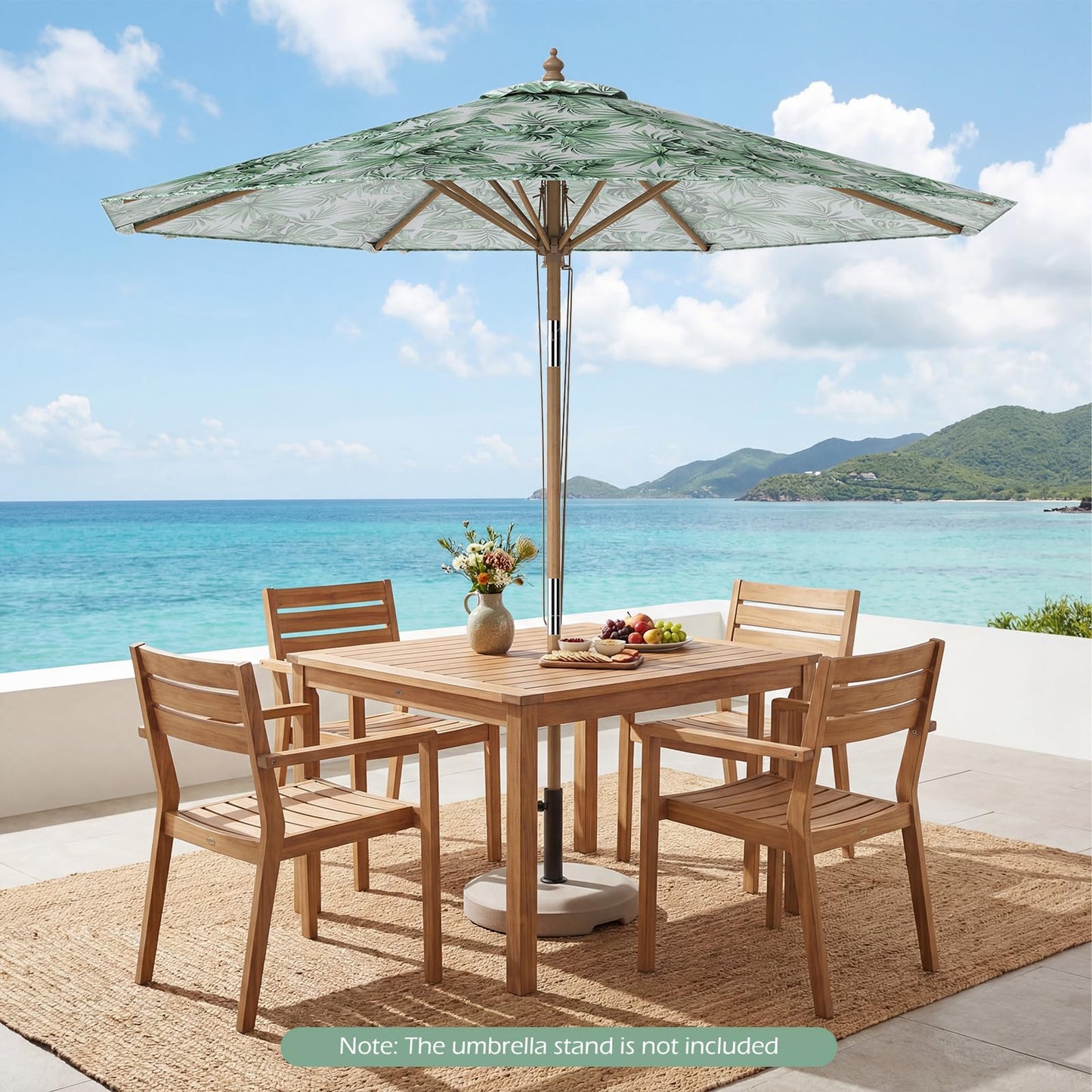 Garden Parasol, Outdoor Heavy Duty Umbrella with Push Button Tilt