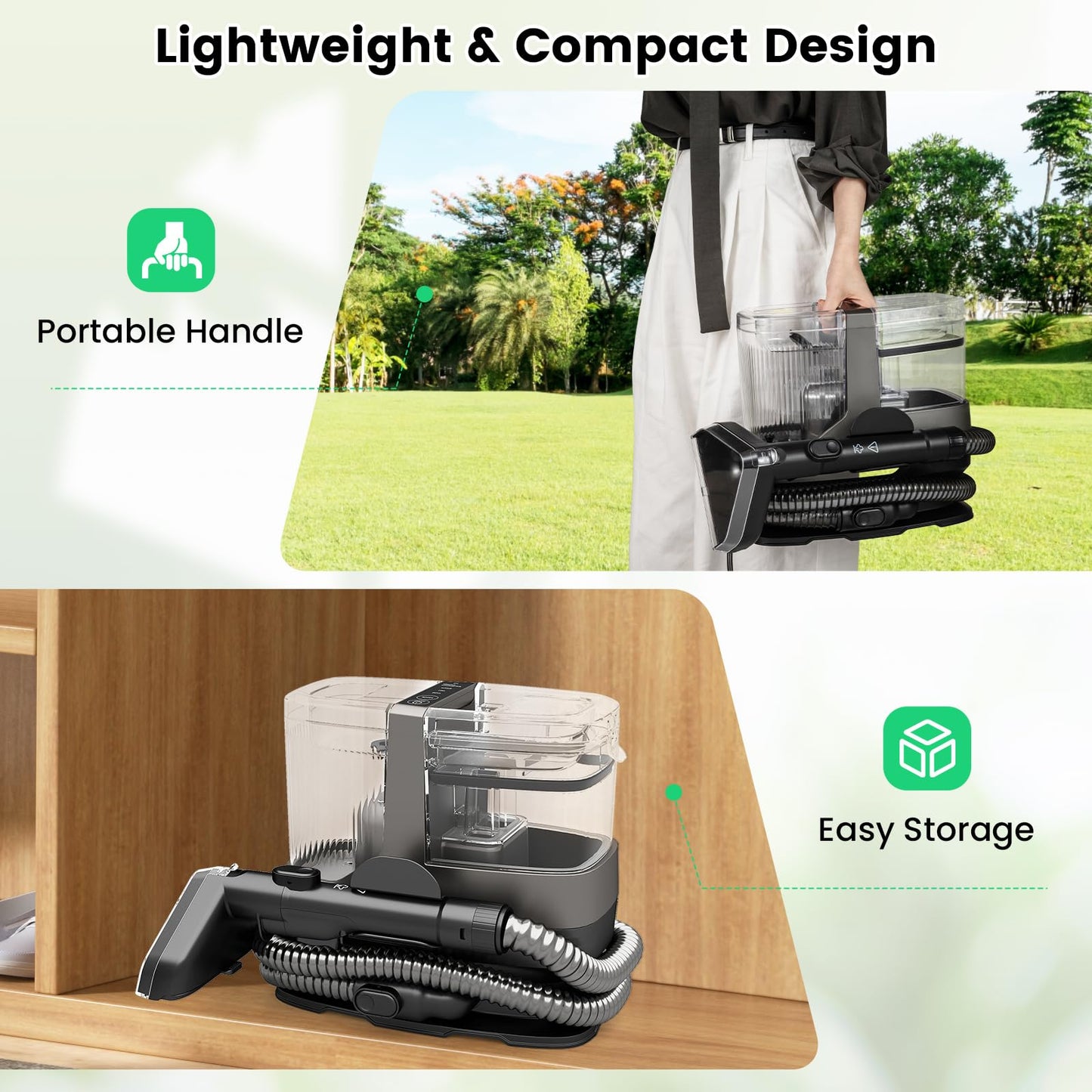 1800W Portable Spot Cleaner with Steam