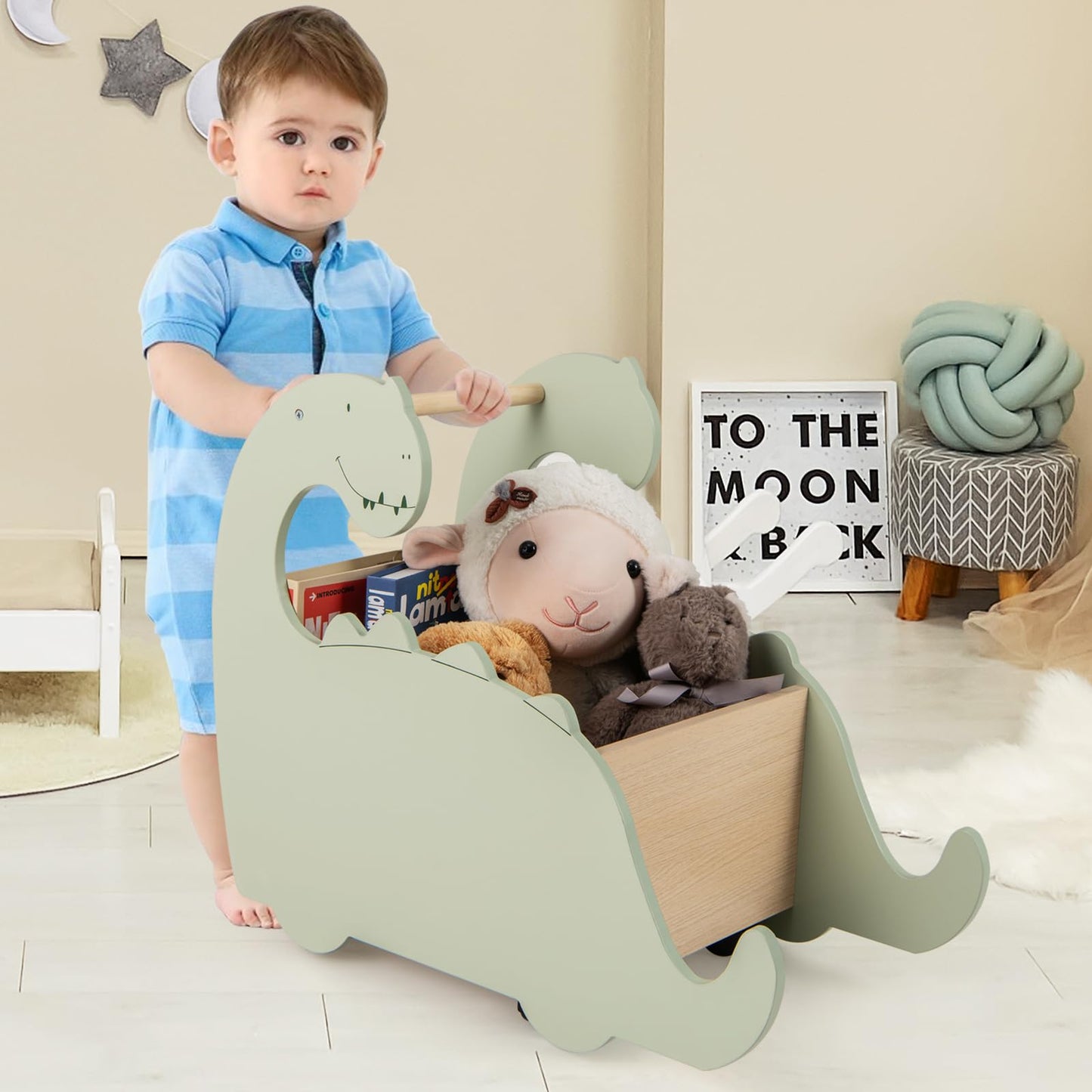 2 in 1 Toddler Shopping Cart with 4 Universal Wheels
