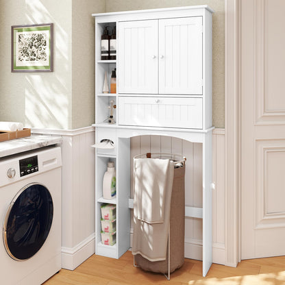 Over the Toilet Storage Cabinet with Adjustable Shelf and Bottom Bar