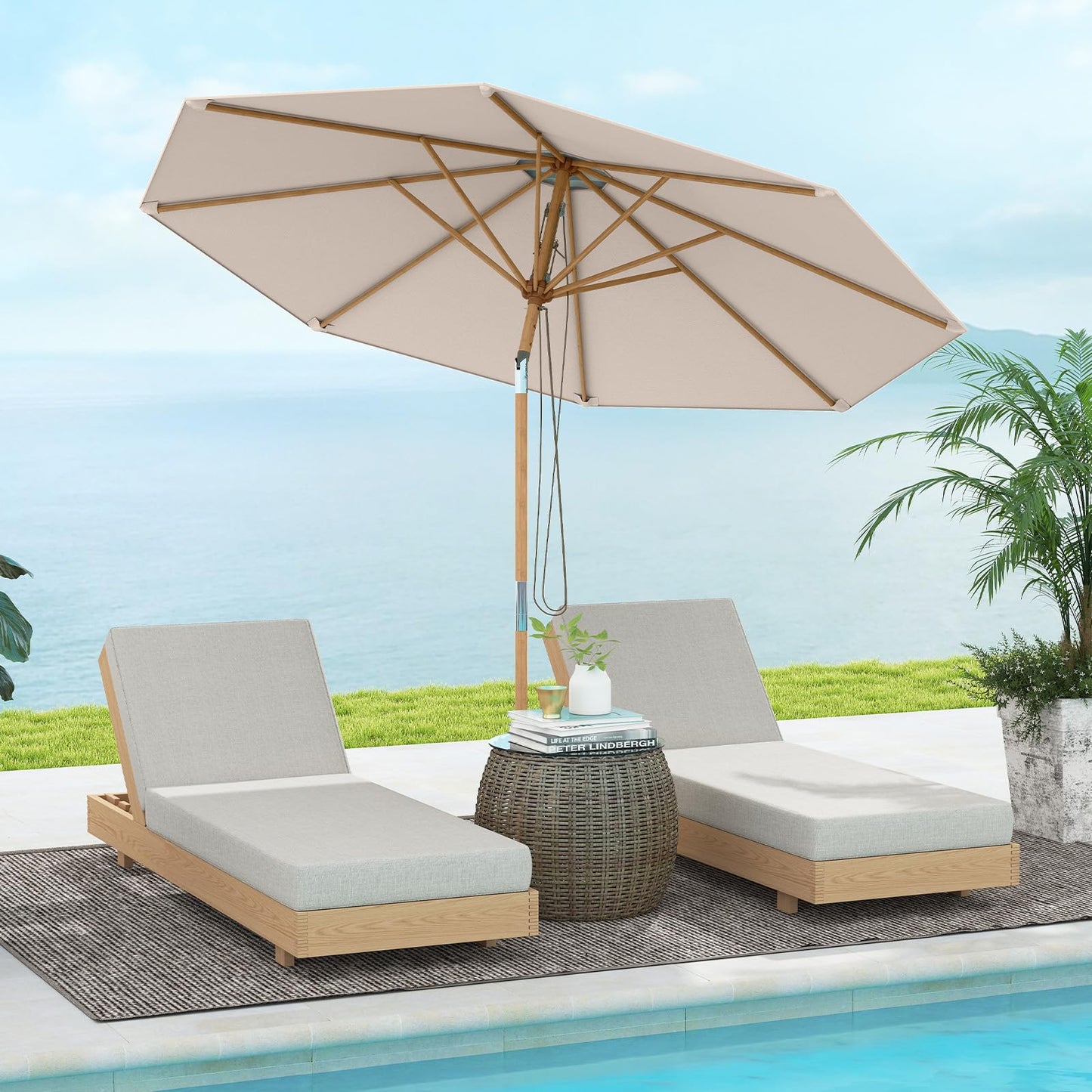 2.3M Garden Parasol, Outdoor Heavy Duty Umbrella