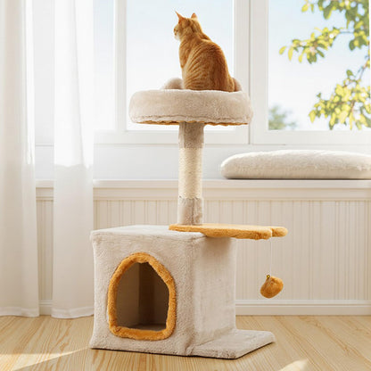 Cat Tree, Multi-Layer Cats Tower with Plush Perch, Condo