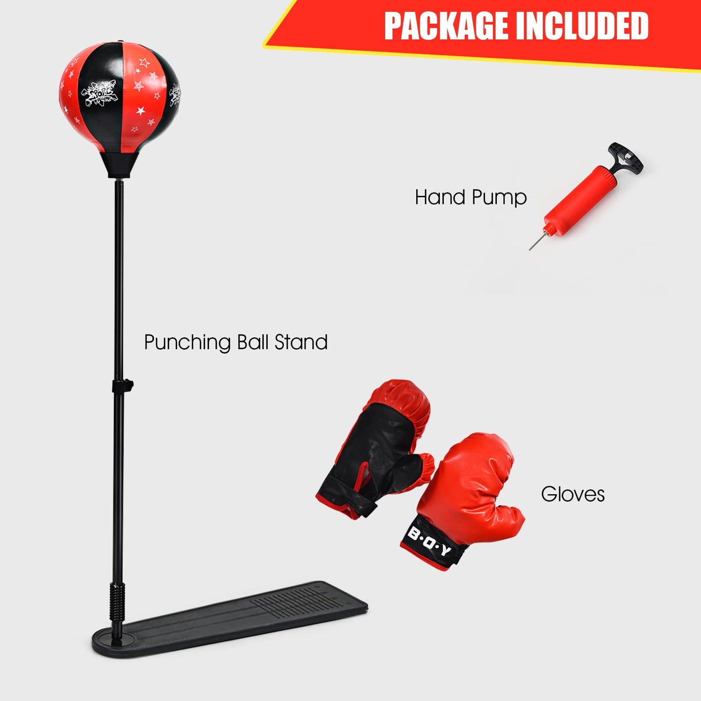 Punching Bag with Stand and Gloves