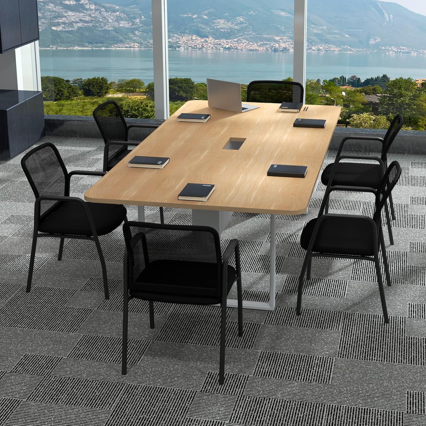 Office Guest Chairs with Ergonomic Mesh Backrest and Cushioned Seat