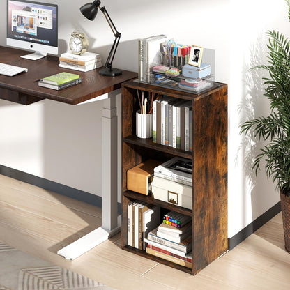 3-Tier Bookcase (42 x 29.5 x 80 cm,White) | Wooden Compact Storage Bookshelf