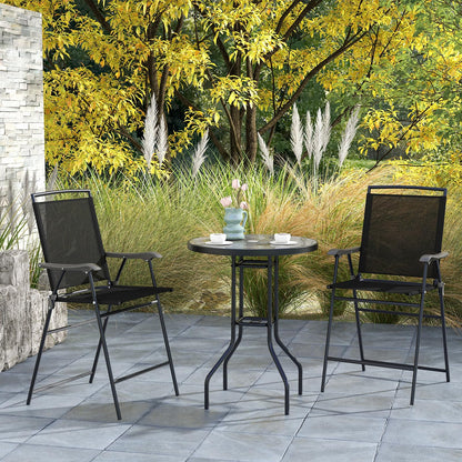 1 DPC Top Bar Table and Umbrella Hole with 2 Folding Chairs