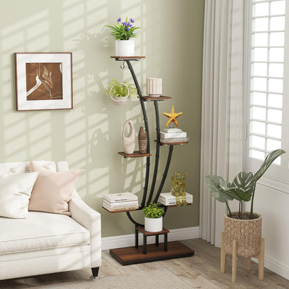 146/155CM Tall 8-Tier Corner Metal Plant Shelf for Multiple Plants