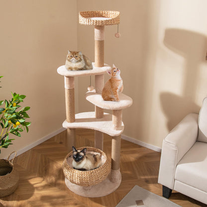 164cm Cats Climbing Tower with Jute Scratching Posts