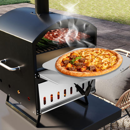 Outdoor 60cm Wood Fired Pizza Oven with Cooking Grills and Cover