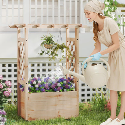 Garden Planter with Trellis for Climbing Vine Plants