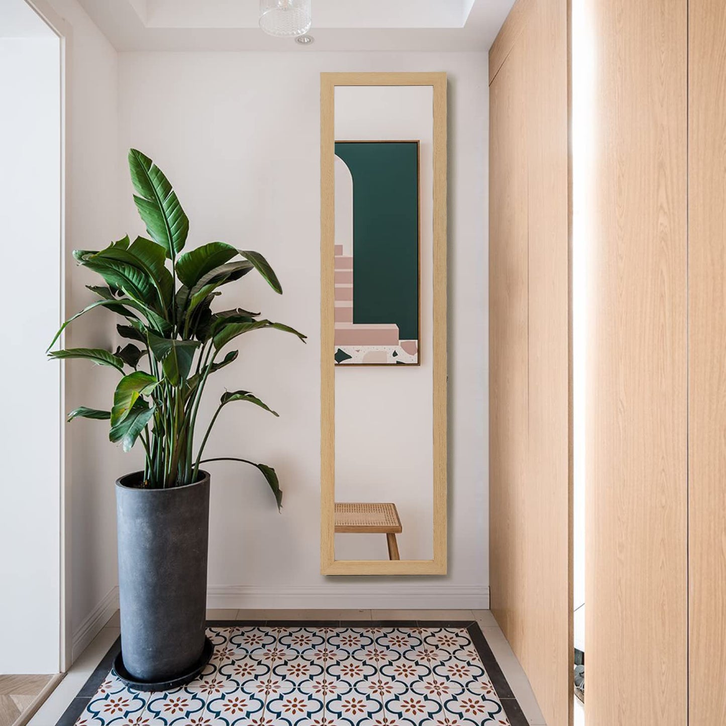 153 x 37 cm Wooden Frame Rectangle Full Length Mirror