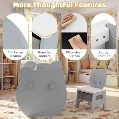 Toddler Table and Chair Set, 3 in 1 Activity Table with Reversible Whiteboard