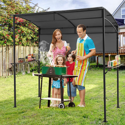 Outdoor BBQ Shelter with Serving Shelf and Storage Hooks (239 x 108cm)