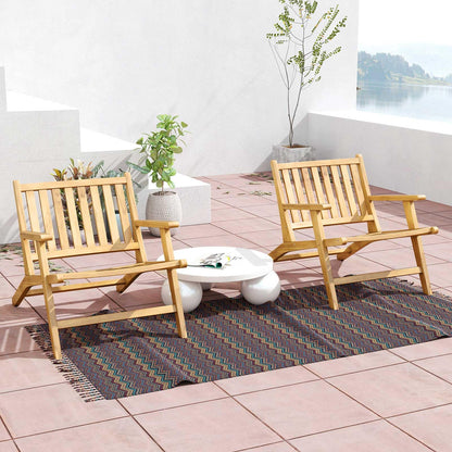 Natural Mid Century Teak Wood Outdoor Chair with Comfortable Backres