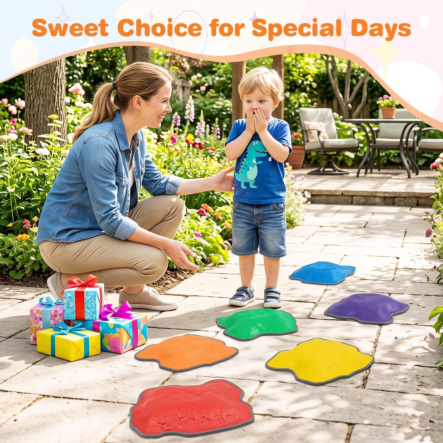 Kids Stepping Stones, Stackable Balance Blocks