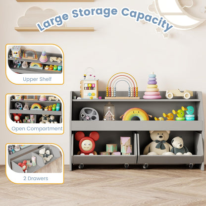 Toy Storage Organizer Kids Bookcase Display Shelf