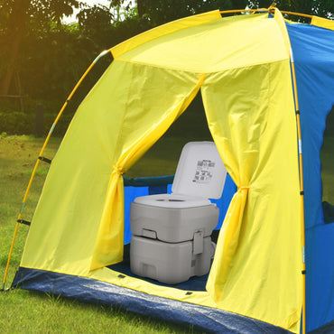 Portable Toilet with 20 L Waste Tank and Flush Pump