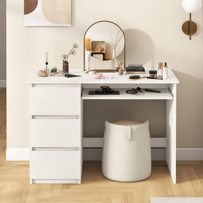 Computer Desk with 3 Large Drawers and Power Outlet