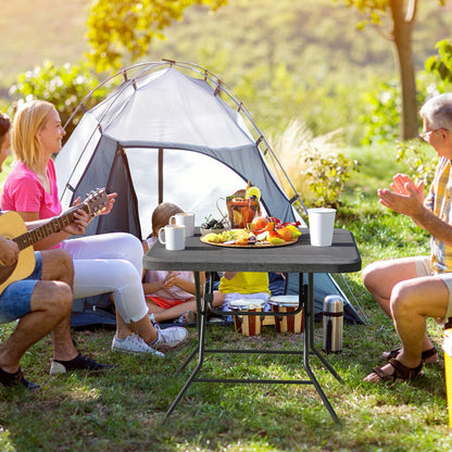 80 x 80 x 75cm Outdoor Portable Square Camping Trestle Table with HDPE Top