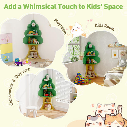 Tree Bookshelf for Kids 5-Tier Children Book Display Rack
