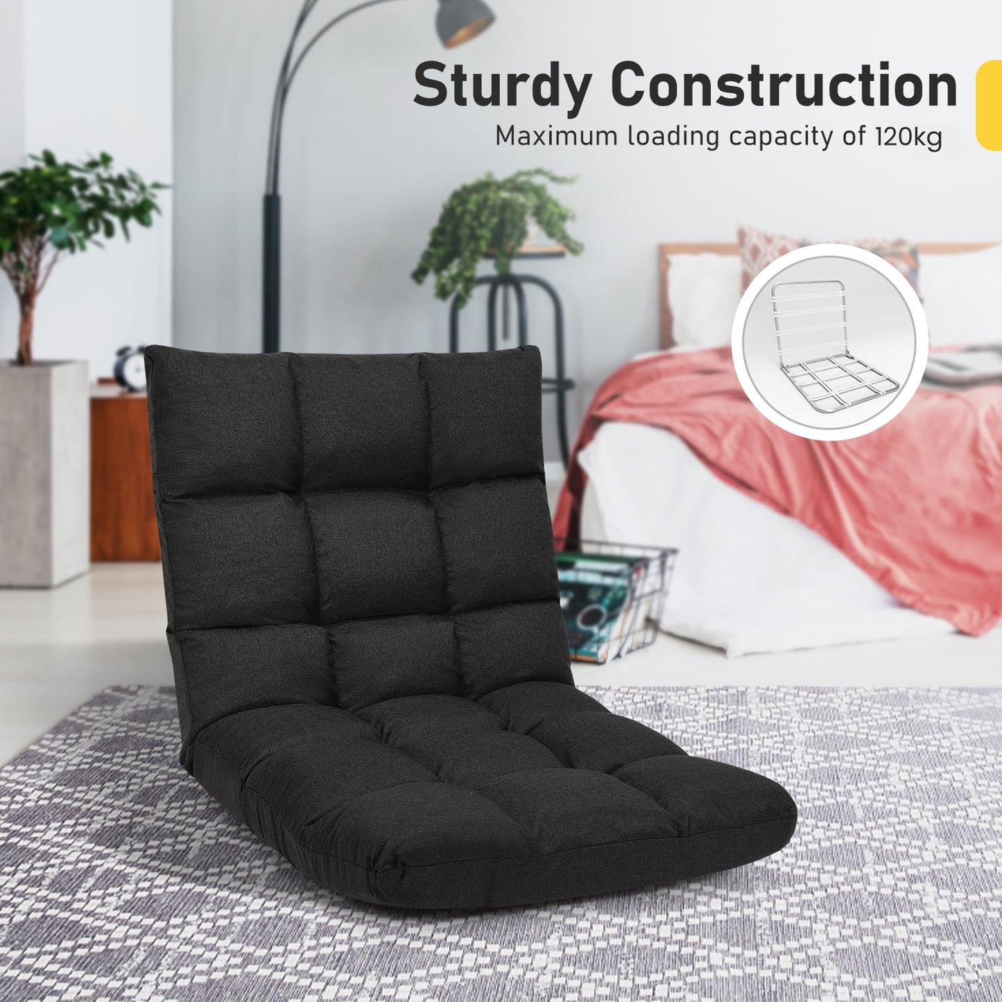 14-Positions Adjustable Lazy Floor Sofa Bed