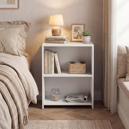 3-Tier Sofa Side Table, Square Nightstand End Table