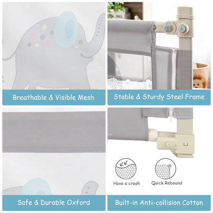 Vertical Lifting Baby Beds Guard with Double Safety Lock