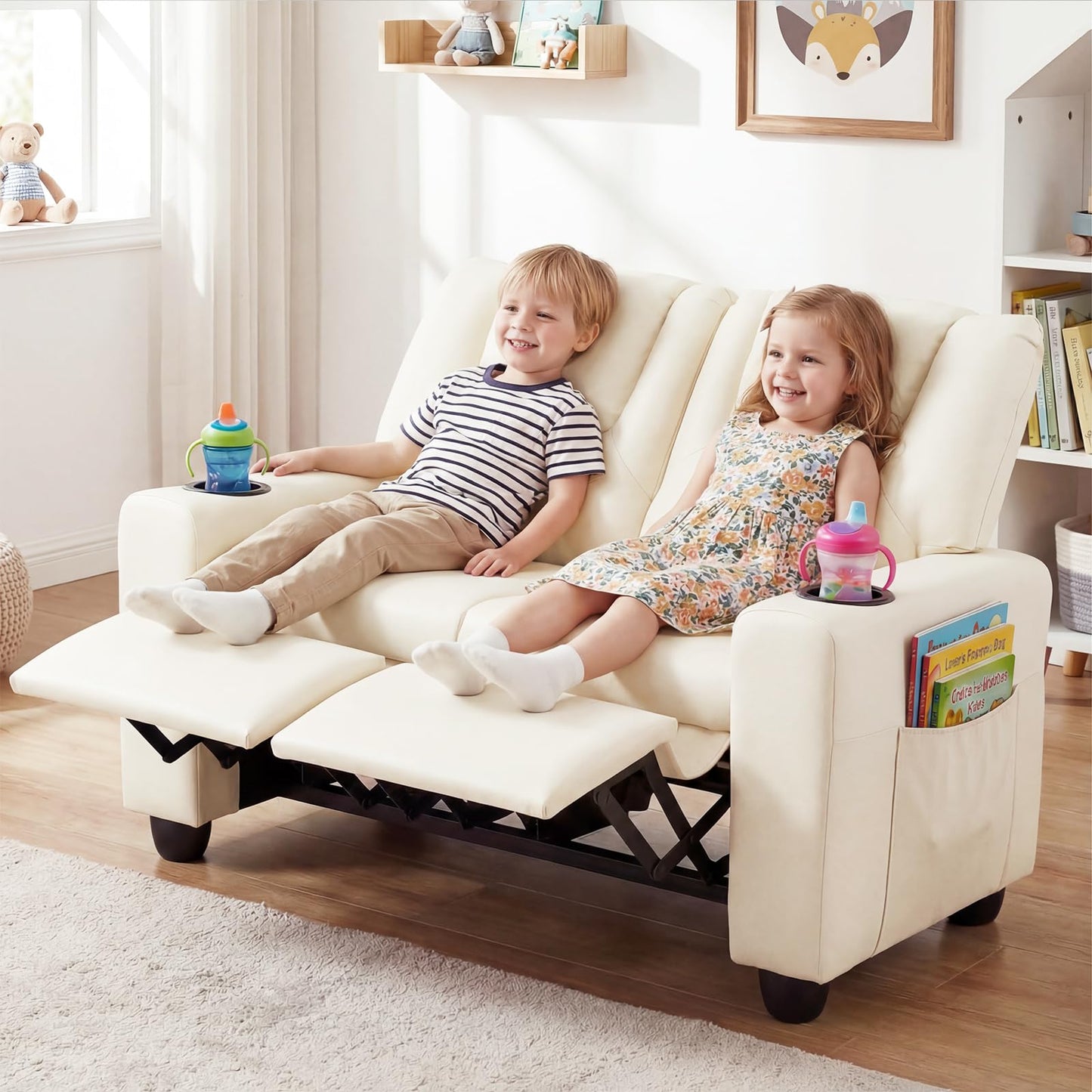 Kids Recliner Chair, 2-Seater Children Sofa