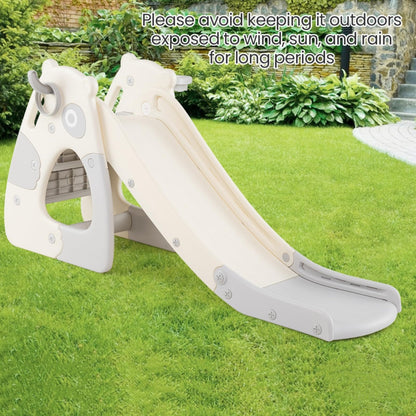 Foldable Toddler Slide with Basketball Hoop and Ball